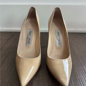 Jimmy Choo Nude Patent Leather Heels
